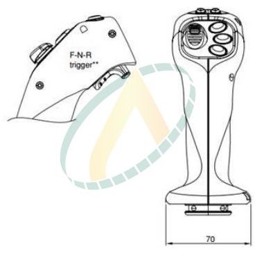 Poignée ergonomique 5 boutons poussoirs, 1 roller et 1 trigger