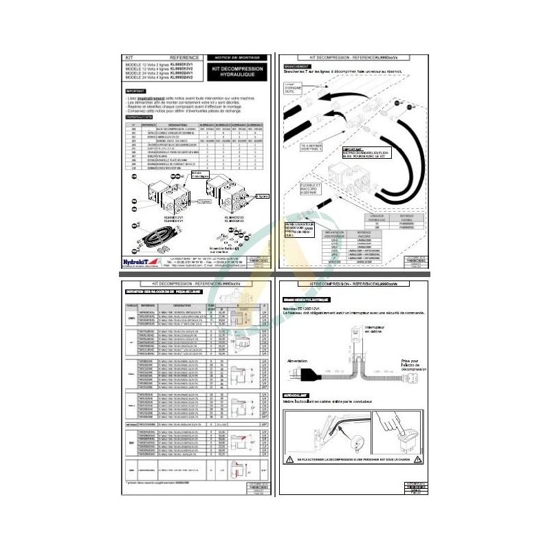 Kit de décompression électrique 12 volts, 2 lignes