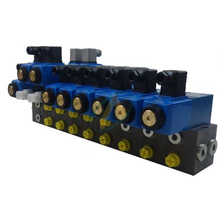 Distribution hydraulique 8 fonctions simple et double effet à commande électrique
