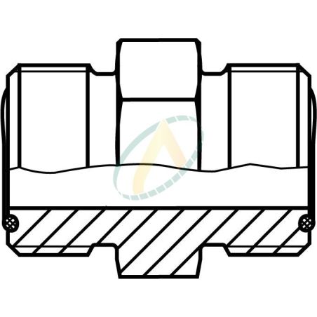 Union droit mâle 1"7/16 ORFS - mâle 1"7/16  ORFS