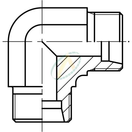 Union coudé mâle 6S DIN - mâle 6S DIN