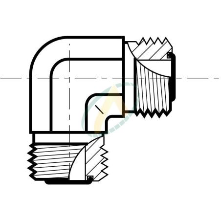 Union coudé mâle 1" ORFS - mâle 1" ORFS