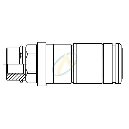 Coupleur femelle clapet auto ISOA 1/2 - Implantation femelle 1/2 NPT