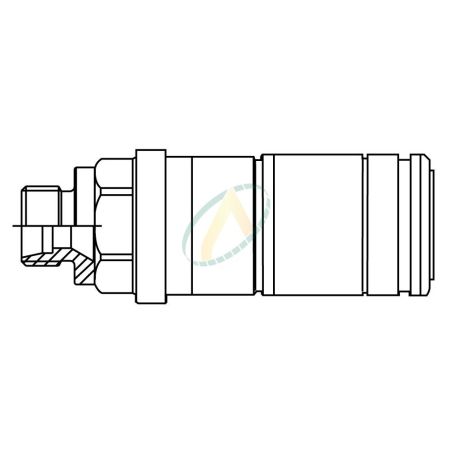 Coupleur femelle clapet auto ISOA 1/2 - Implantation mâle 7/8 SAE