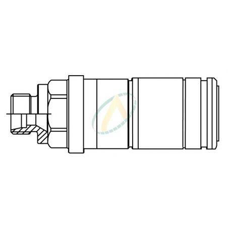 Coupleur femelle clapet auto ISOA 1/2 - Implantation mâle M18x150