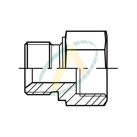Raccord Hydraulique droit Mâle BSP pour bague BS 3/8 X Mâle BSP pour bague  BS 3/8