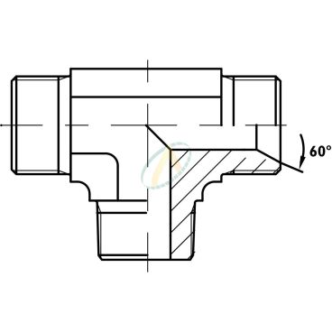 Té mâle 10L DIN - Mâle 1/4...