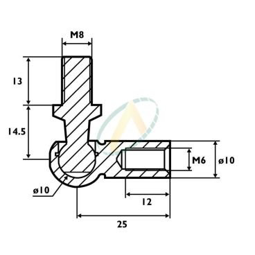 Cage acier taraudé M6 avec...