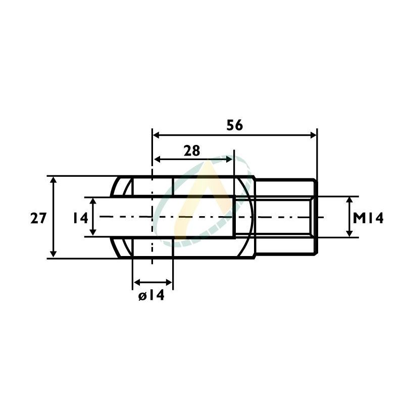 Fourche filetage M6, Diamètre axe 6mm