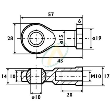 Chape diamètre 10 mm...