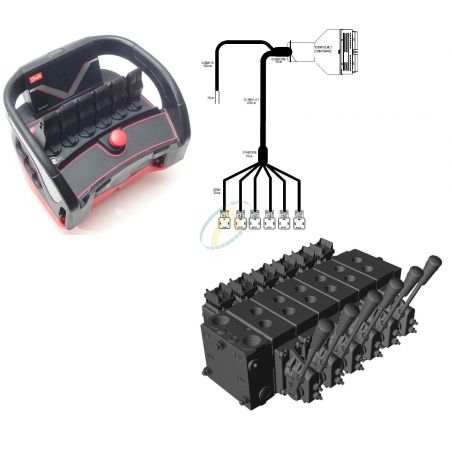 Ensemble distributeur - Radiocommandé - 8 fonctions - Circuit Load-Sensing