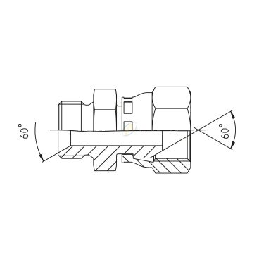 Adaptateur droit mâle 1/4...