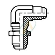 Raccord Hydraulique Coudé 45° – Mâle JIC-04 Vers Mâle 3/8 NPT – Acier – Référence 2503-06-04 – Neuf (stockage)