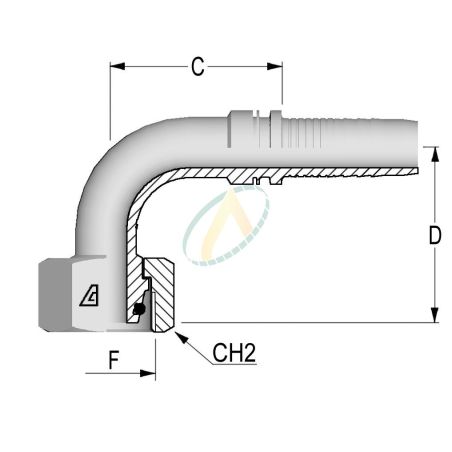 Embouts Coude 90° Femelle  Normes DIN 3865 - Série L