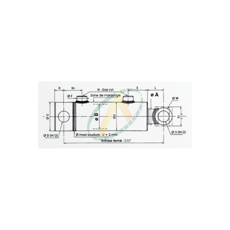 Tige 16 Piston 32 Vérin Hydraulique Double Effet Standard Tige 16 Piston 32 Vérin Hydraulique Double Effet Standard