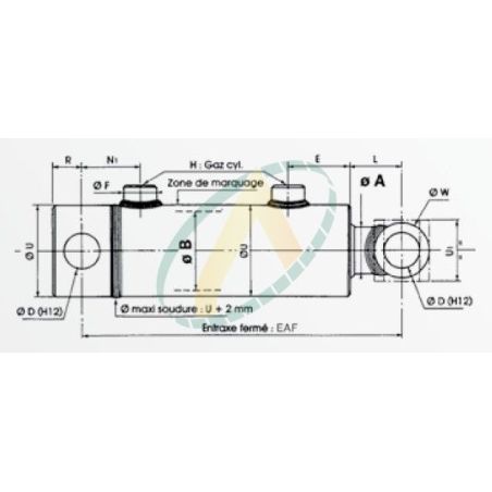 Tige 16 Piston 32 Vérin Hydraulique Double Effet Standard