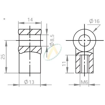 Chape plastique diamètre...
