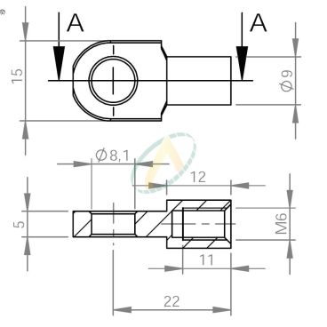 Chape acier à œil 8x5...