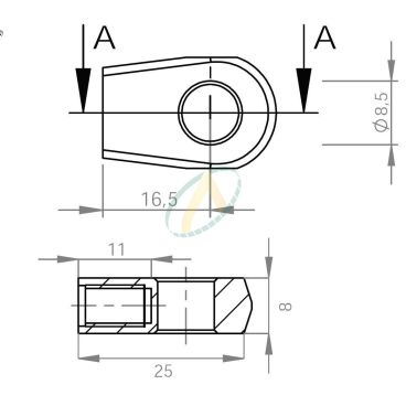 Chape zamak  diamètre 8,6...