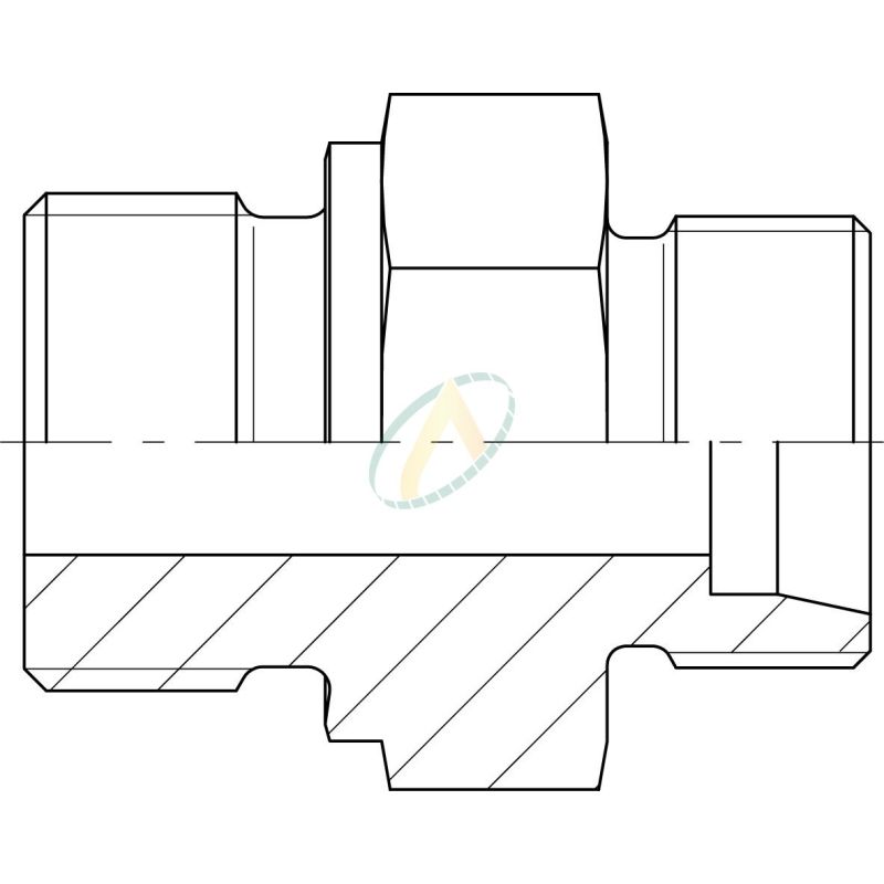 Adaptateur droit mâle 27 GAZ - mâle 3/4 BSPP