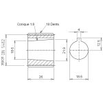 Manchon 18 dents pour boîtier multiplicateur aluminium