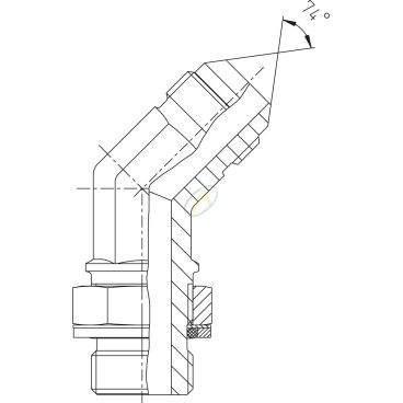 Adaptateur coudé 45° mâle...