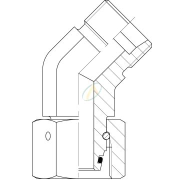 Union coudé 45° mâle 8L DIN...