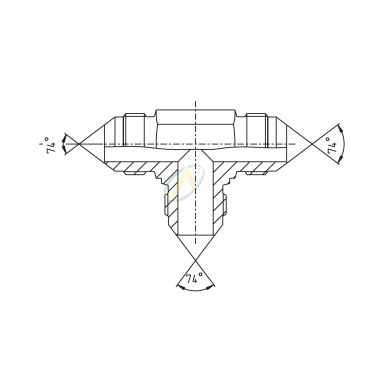 Union en té mâle 1"1/16 JIC