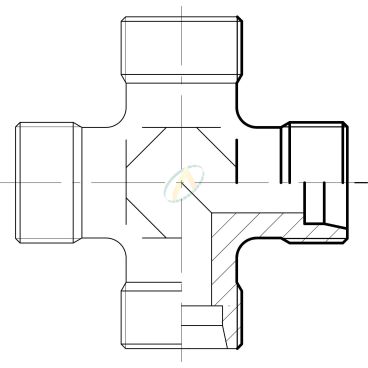 Union en croix mâle 17 GAZ