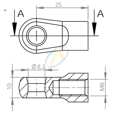 Chape zamak  diamètre 8,2...
