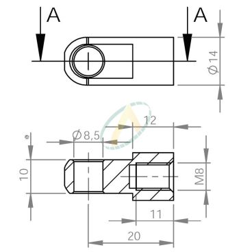 Chape acier à œil diamètre...