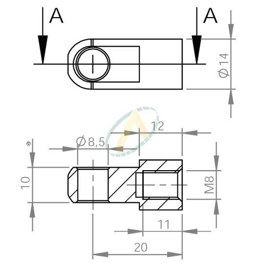 RhedexX® Vérin à Gaz Avec œil Articulé M6 620 Mm/250 Mm/50N-800N, Longueur De Prise Des Yeux 620 Mm, Course 250 Mm, Force : 50N-800N (620/250/050N