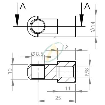 Rotule acier diamètre 8.5...