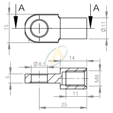 Chape acier à œil diamètre...