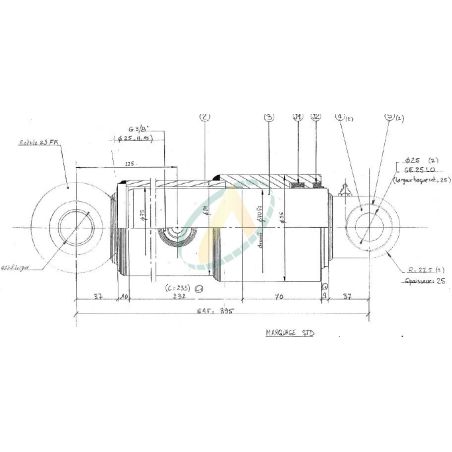 Vérin Hydraulique Simple Effet pour Kit Relevage Case IH 1455 XL