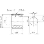 Manchon 14 dents pour boîtier multiplicateur aluminium