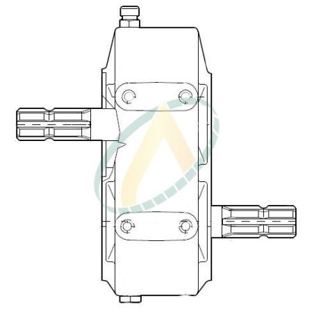 Boîtier multiplicateur en fonte rapport 1:3 mâle/mâle