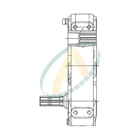 Boîtier maintien de sens. Entrée mâle 1"3/8 DIN 9611A / sortie femelle 1"3/8 6 cannelures