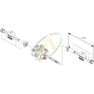 Distributeur monobloc spécifique 45l/min commande électrique 12 Volts 1 double effet