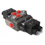 Distributeur monobloc spécifique 45l/min commande électrique 12 Volts 2 double effet