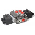 Distributeur monobloc spécifique 45l/min commande électrique 12 Volts 2 double effet