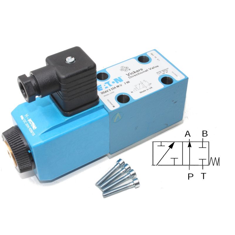 Distributeur Cetop 3 simple bobine A et B fermé à commande électrique