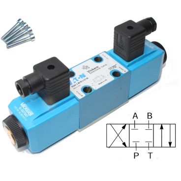 Distributeur Cetop 3 double bobine A et B fermé à commande électrique