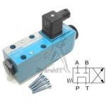 Distributeur Cetop 3 simple bobine centre tandem (p vers t) à commande électrique