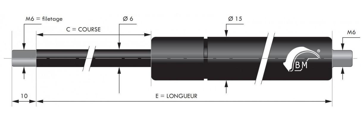 Vérin à gaz