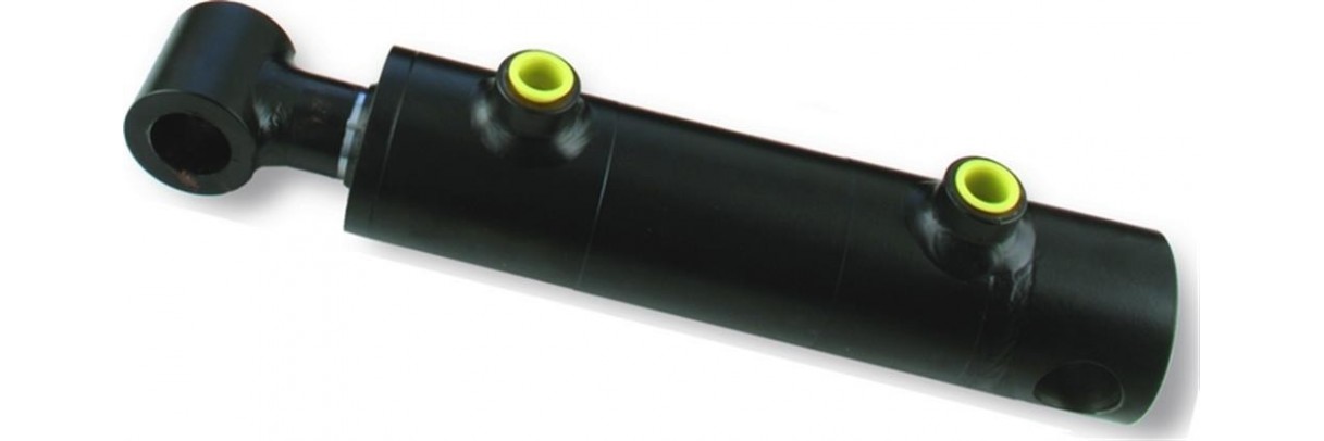 Vérin hydraulique double effet avec fixations