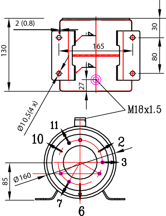 Réservoir rond 2 litres pour pompe hydraulique manuelle