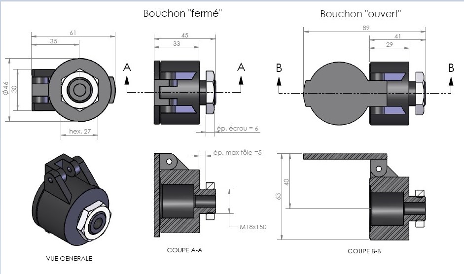 Bouchon parking pour coupleur mâle