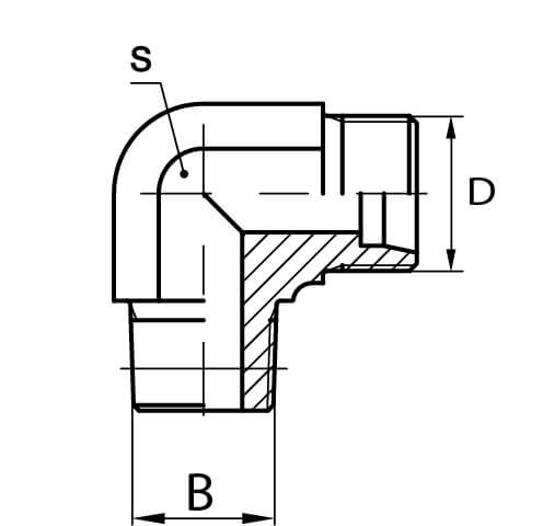 Adaptateur coude male/male hydraulique