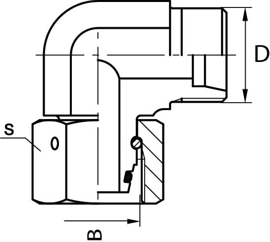 Union male/male hydraulique